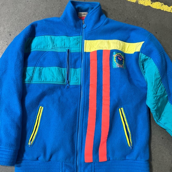 adidas Other - adidas Men's Blue Jacket with Teal and Yellow Accents
